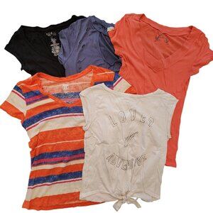 BUNDLE (5) Women's Casual T-Shirts Tees Fall Summer Clothing Size S